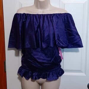 Rachel Lym Swimwear Resort Wear Purple Top Medium